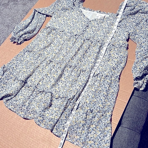 Bohme floral chiffon tiered boho dress sz L fully lined - Picture 6 of 15